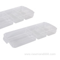 Transparent 5 Compartment Refrigerator Drawer Tray